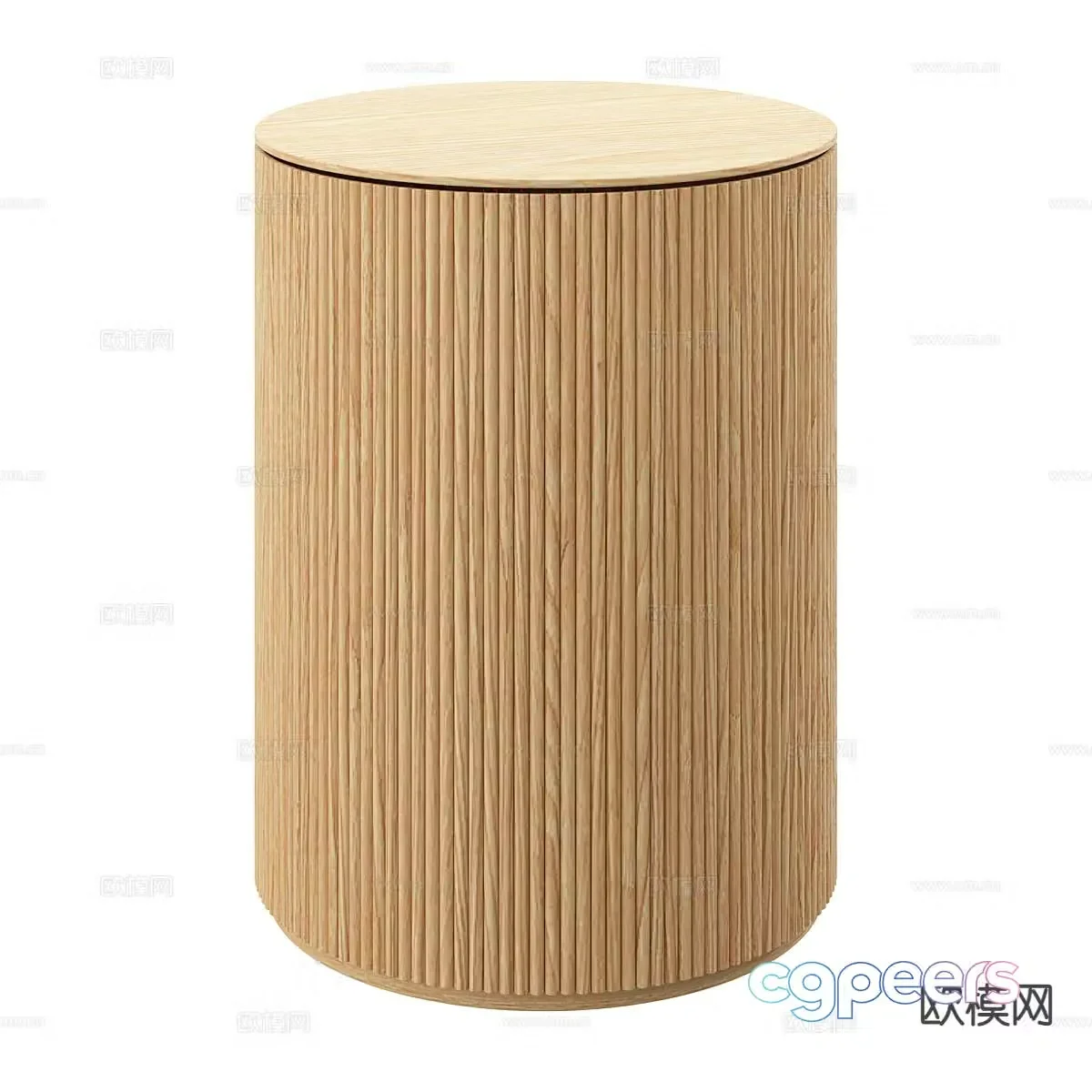 Nordic stool round stool wooden stool 3d model