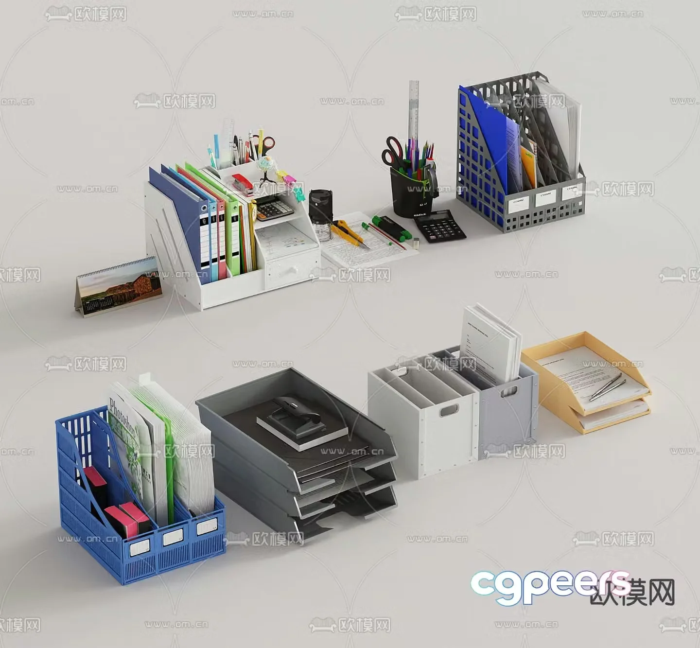 Modern folder stationery office supplies 3d model