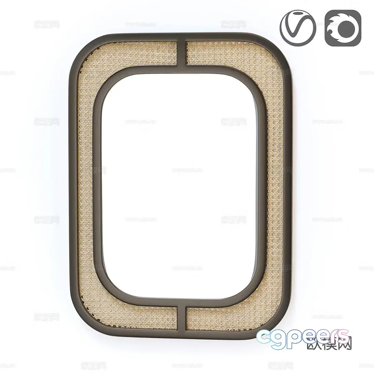 Mirror Decorative Mirror Dressing Mirror Makeup Mirror Wall Mirror Decorative Pendant Wall Decorative 3D Model