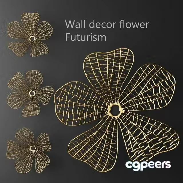 3ds Max Free – Wall decor flower Futurism