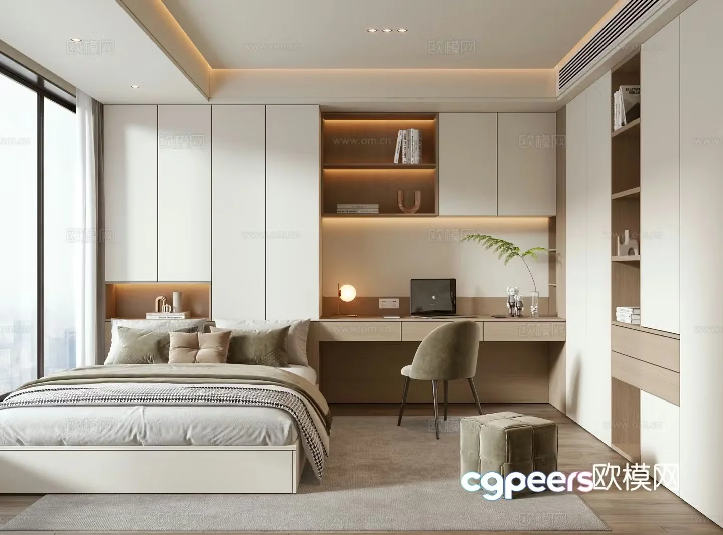 Modern tatami bedroom 3d model