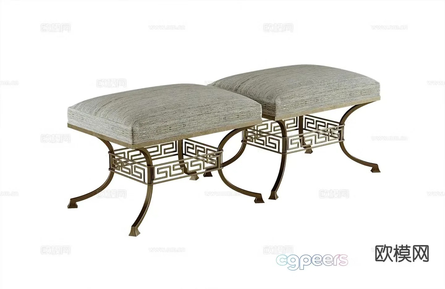 American bedside stool footrest 3d model