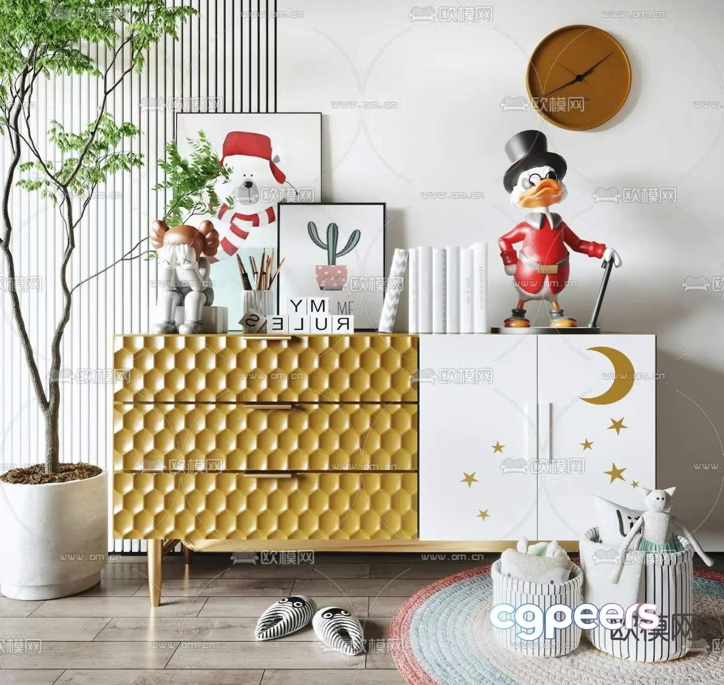 Children’s side cabinet low cabinet 3D model