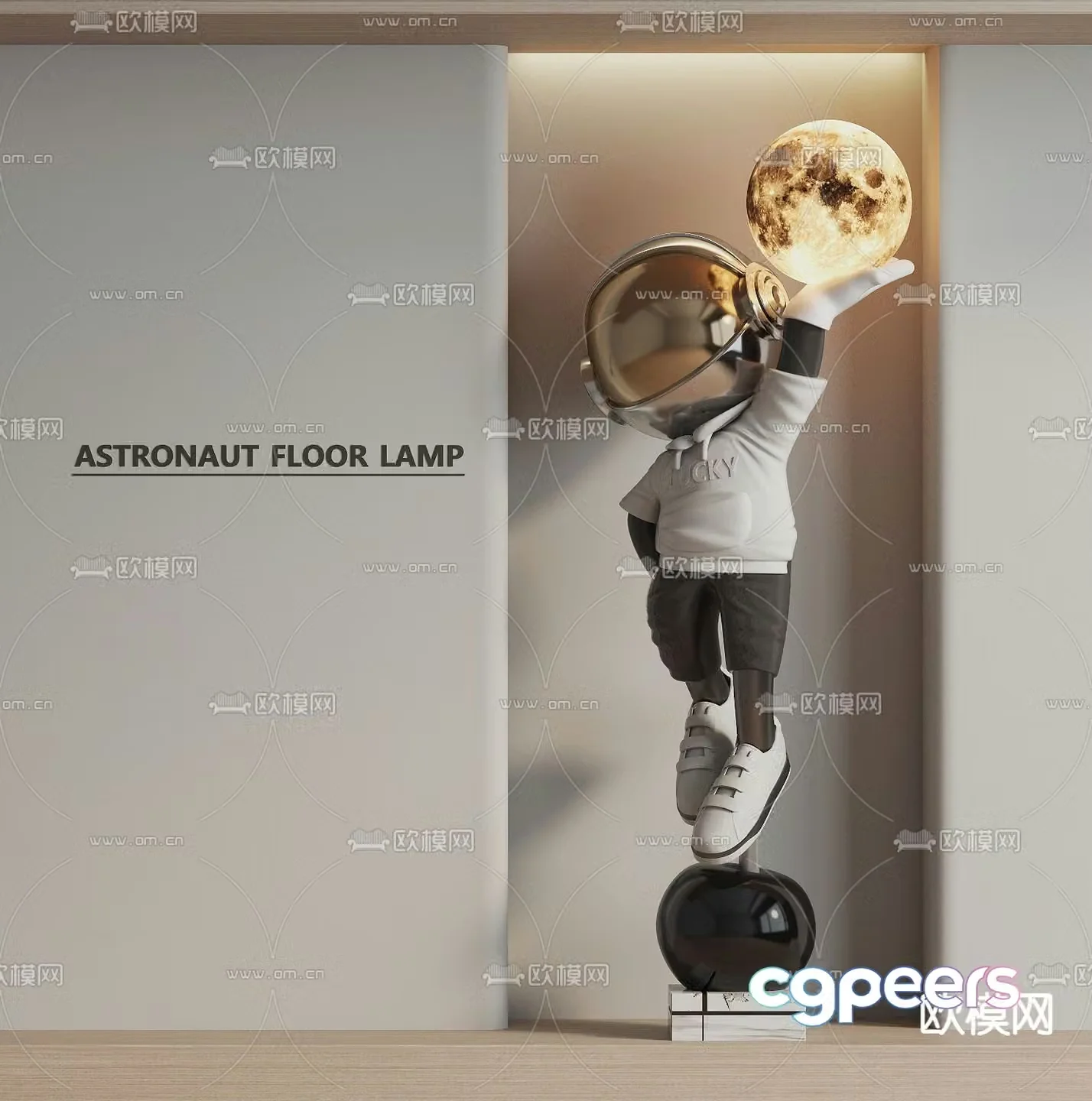 Astronaut trendy toy sculpture doll cartoon ornaments 3d model