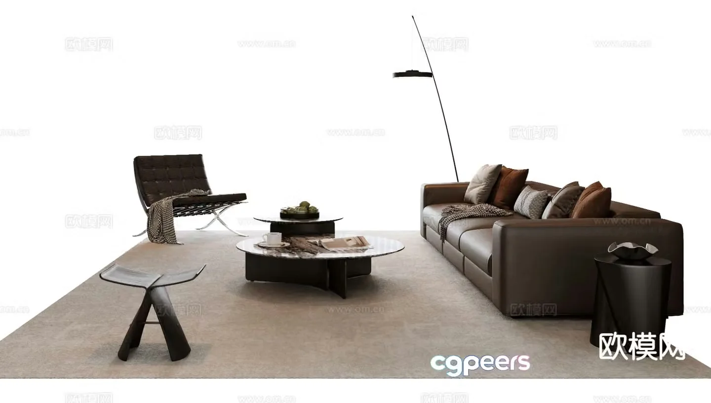 Italian sectional sofa 3d model