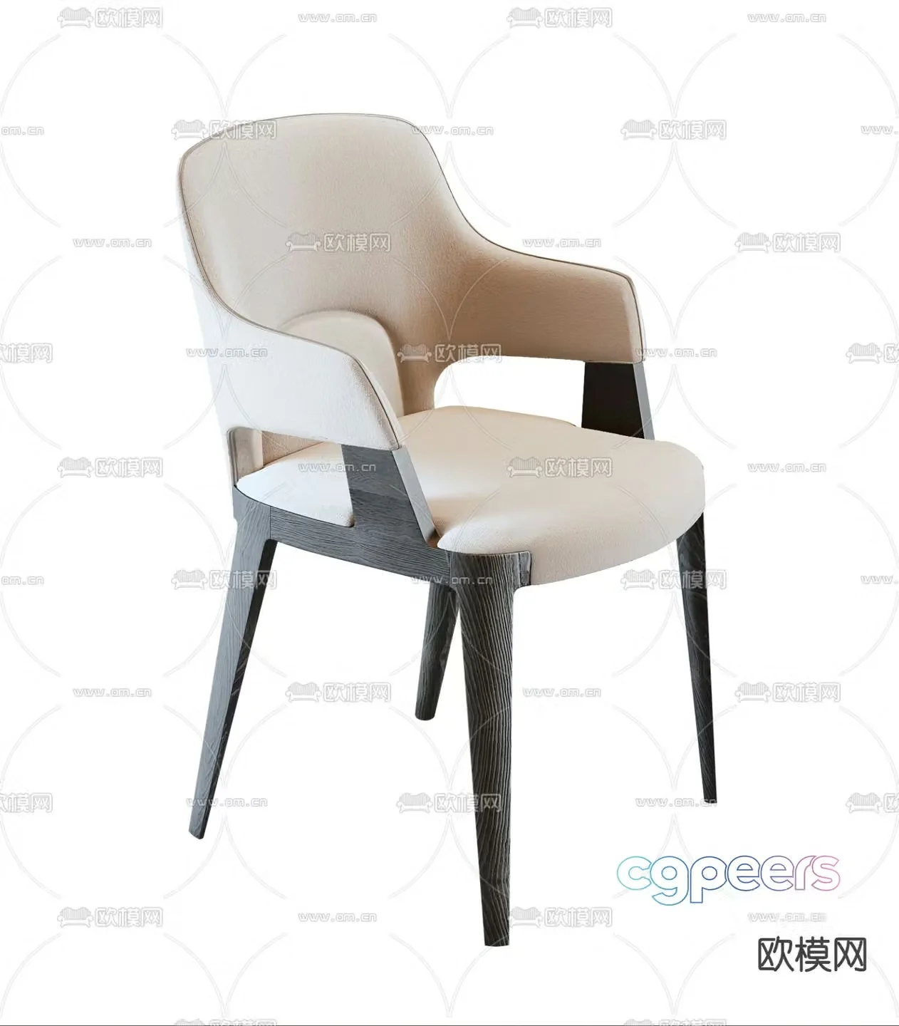 BAXTER fabric single chair 3d model