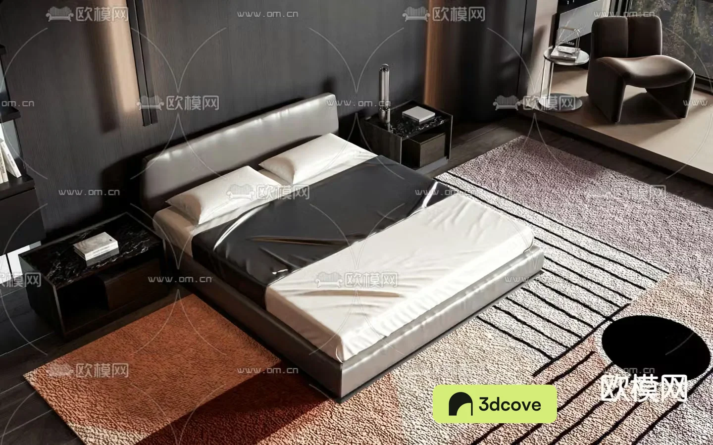 Leather double bed