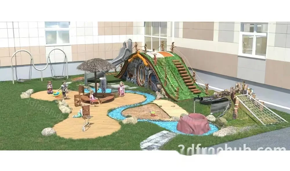 A 3D Rendering Of A Playground 3D Model – 20908 – VRAY Render