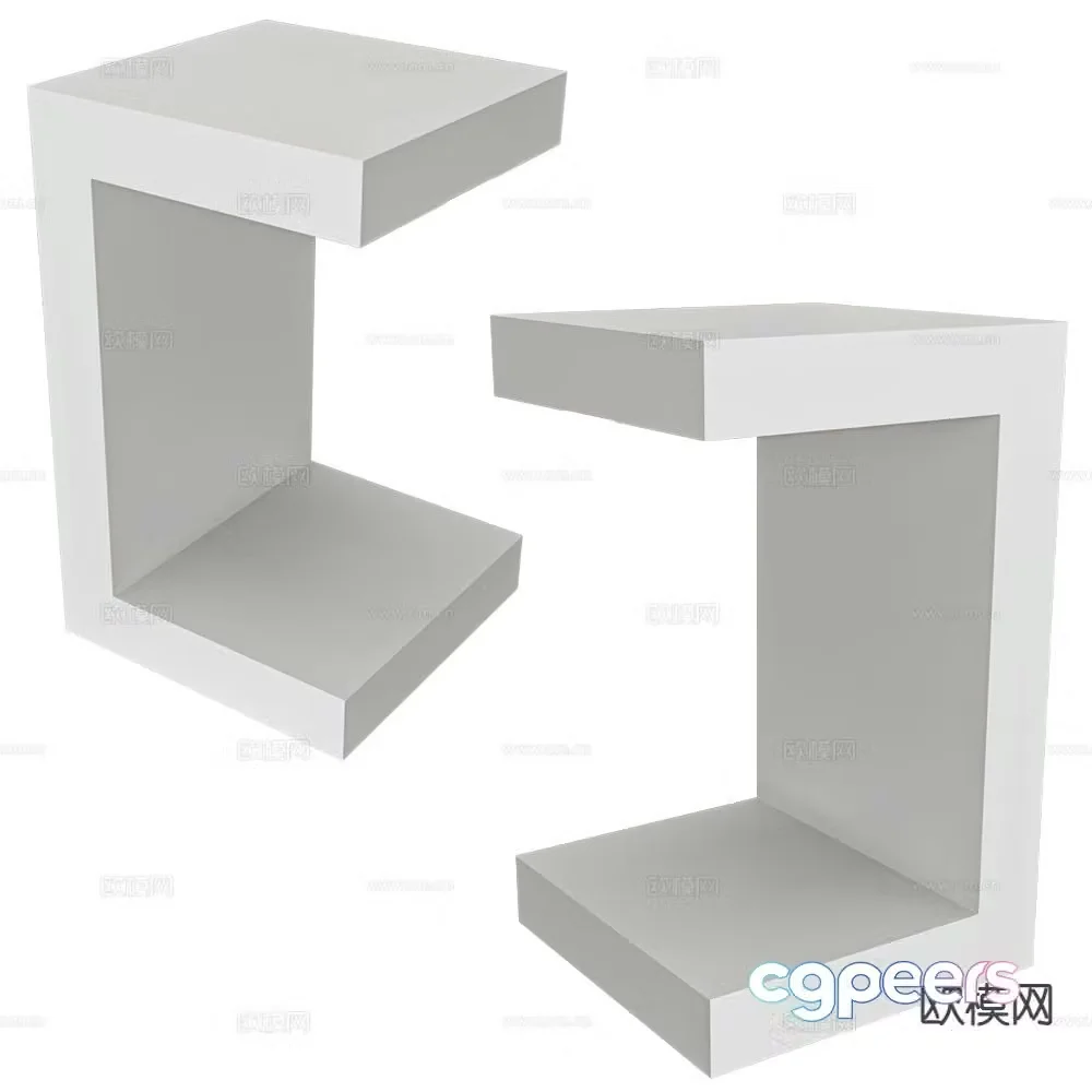 IFT modern corner table bedside table 3d model