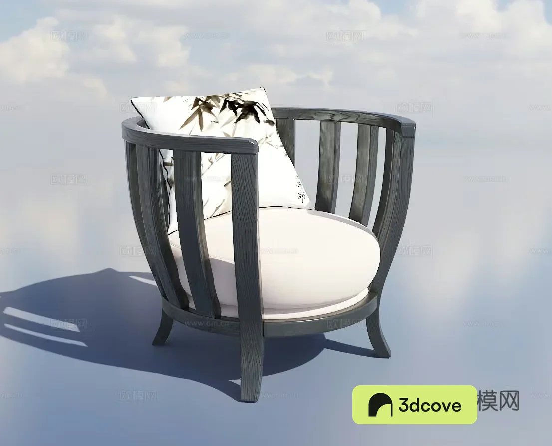 New Chinese style leisure chair dining chair solid wood chair