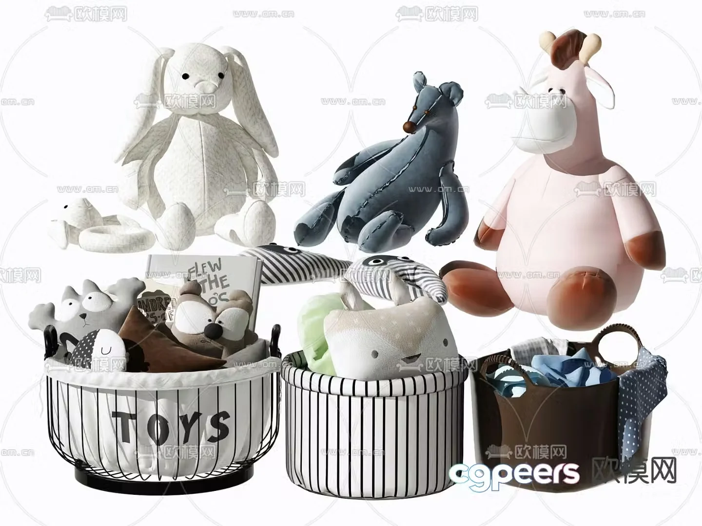 Modern plush ragdoll toy 3d model