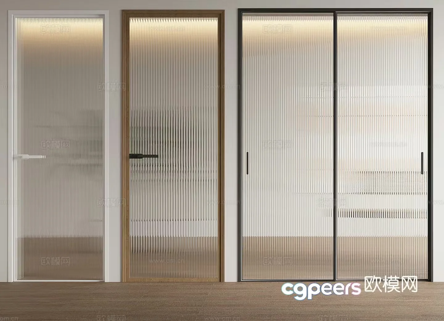 Changhong glass door single door swing door sliding door 3d model