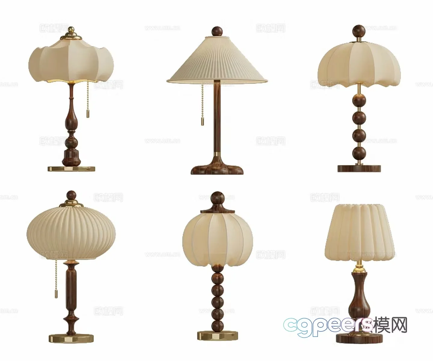 French medieval style table lamp 3d model