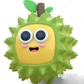 A Cartoon Fruit With A Face 3D Model – 11117 – VRAY Render