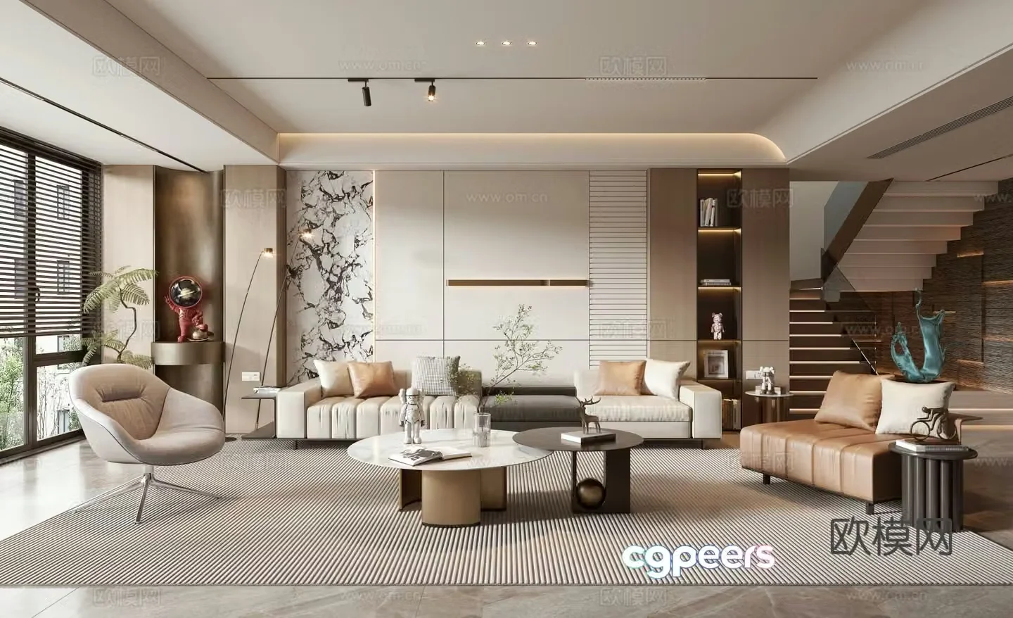 Modern living room 3d model