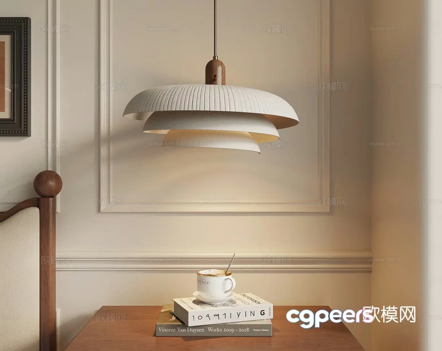Chandelier French Chandelier Small Chandelier Book Coffee Cup 3D Model