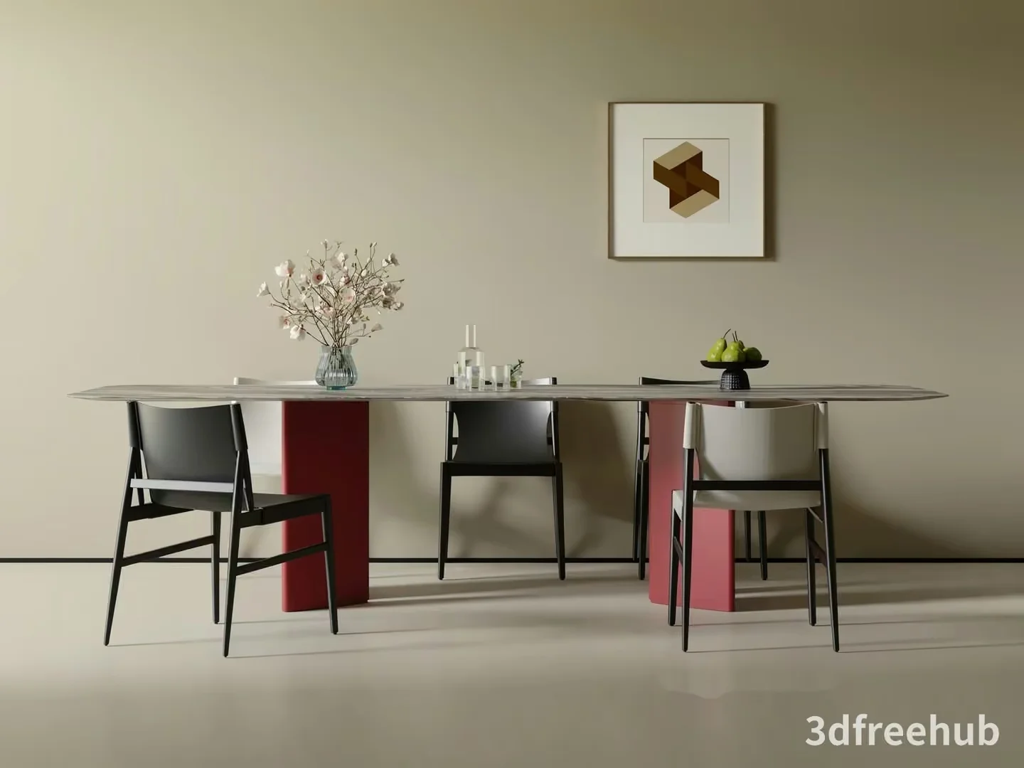 Modern Dining Room 3D Model – 22903 – VRAY Render