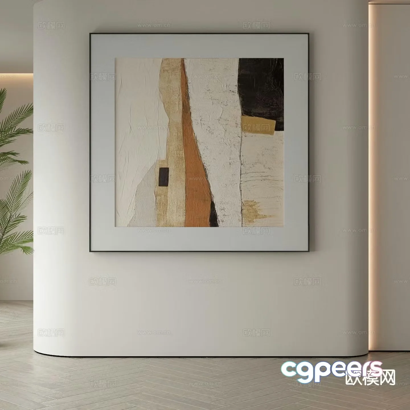 Modern decorative painting abstract painting 3d model