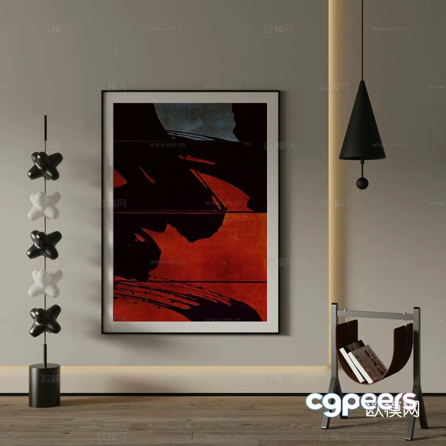 Modern decorative painting Abstract hanging painting 3d model