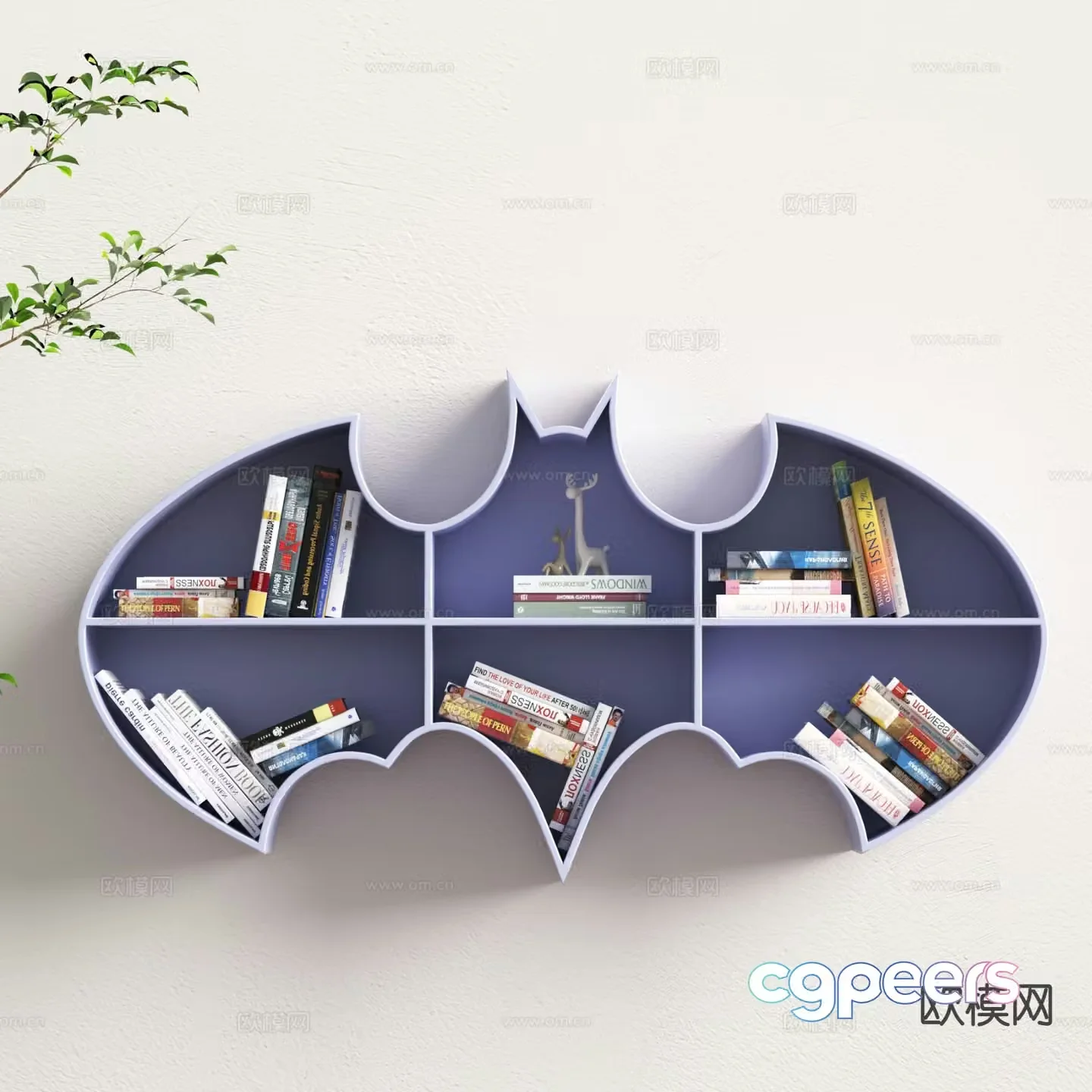Modern animal shaped bookshelf children’s toy storage rack bat bookshelf 3D model