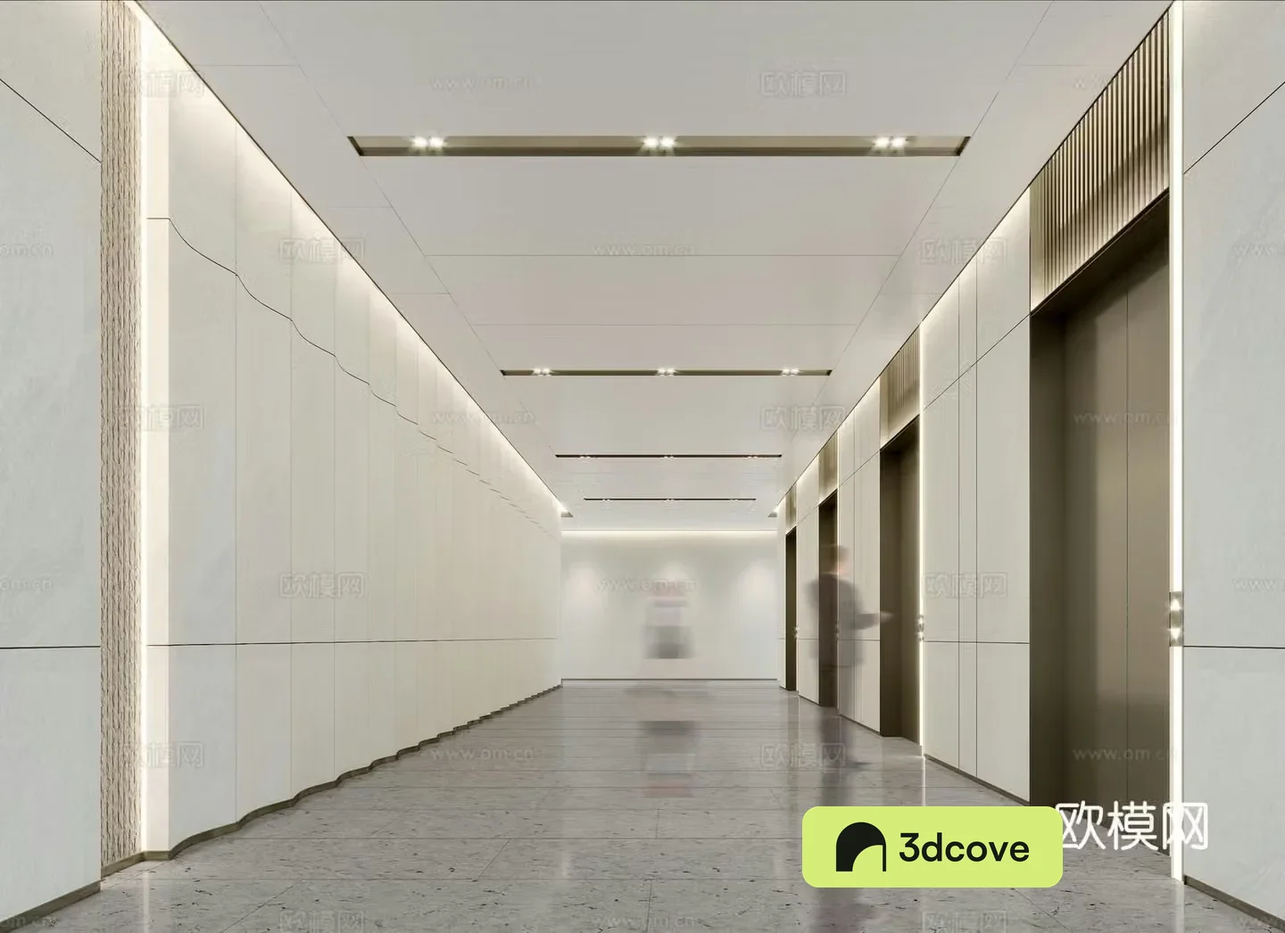 Modern elevator hall
