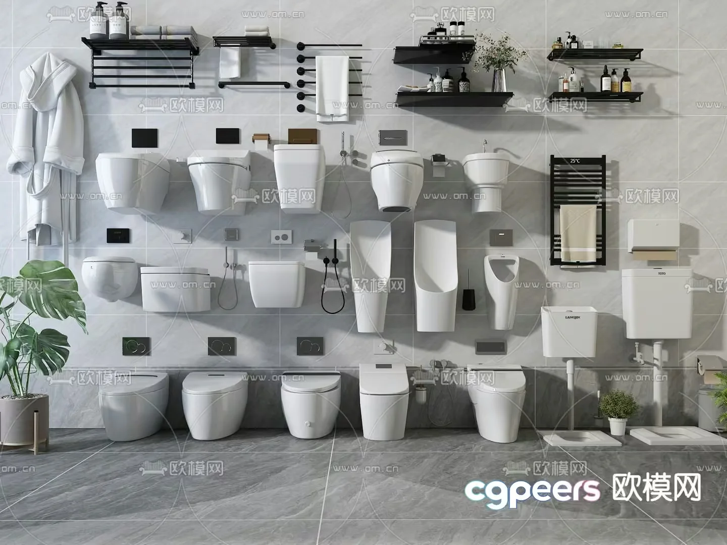 Modern Bathroom Fixtures 3D Model – 724 – VRAY Render