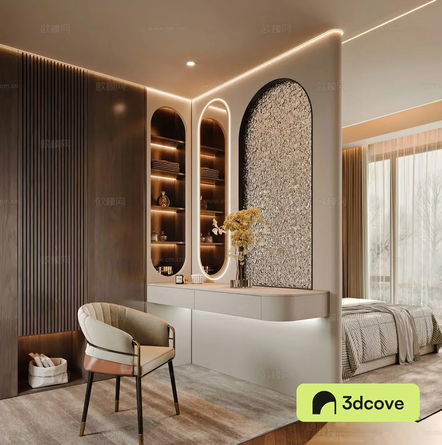 Modern bedroom cloakroom