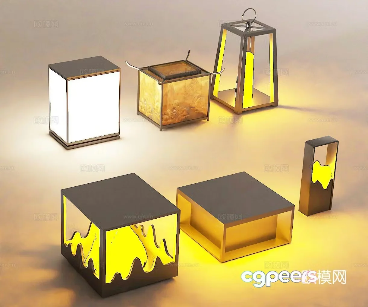 Landscape lights outdoor lights lawn lights garden lights 3d model