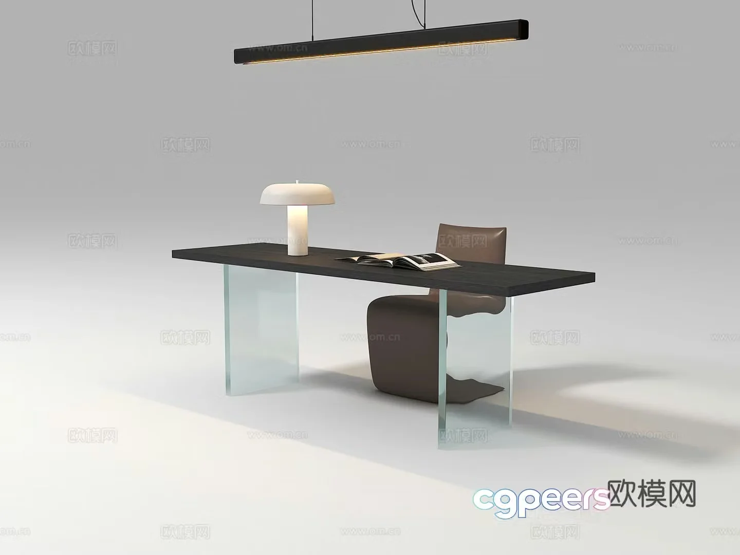 Modern desk and chair 3d model