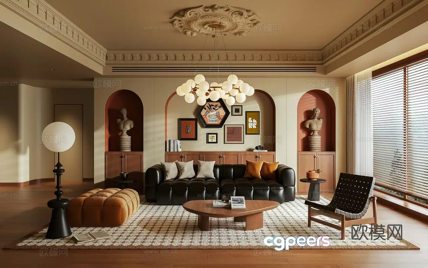 Retro living room 3d model