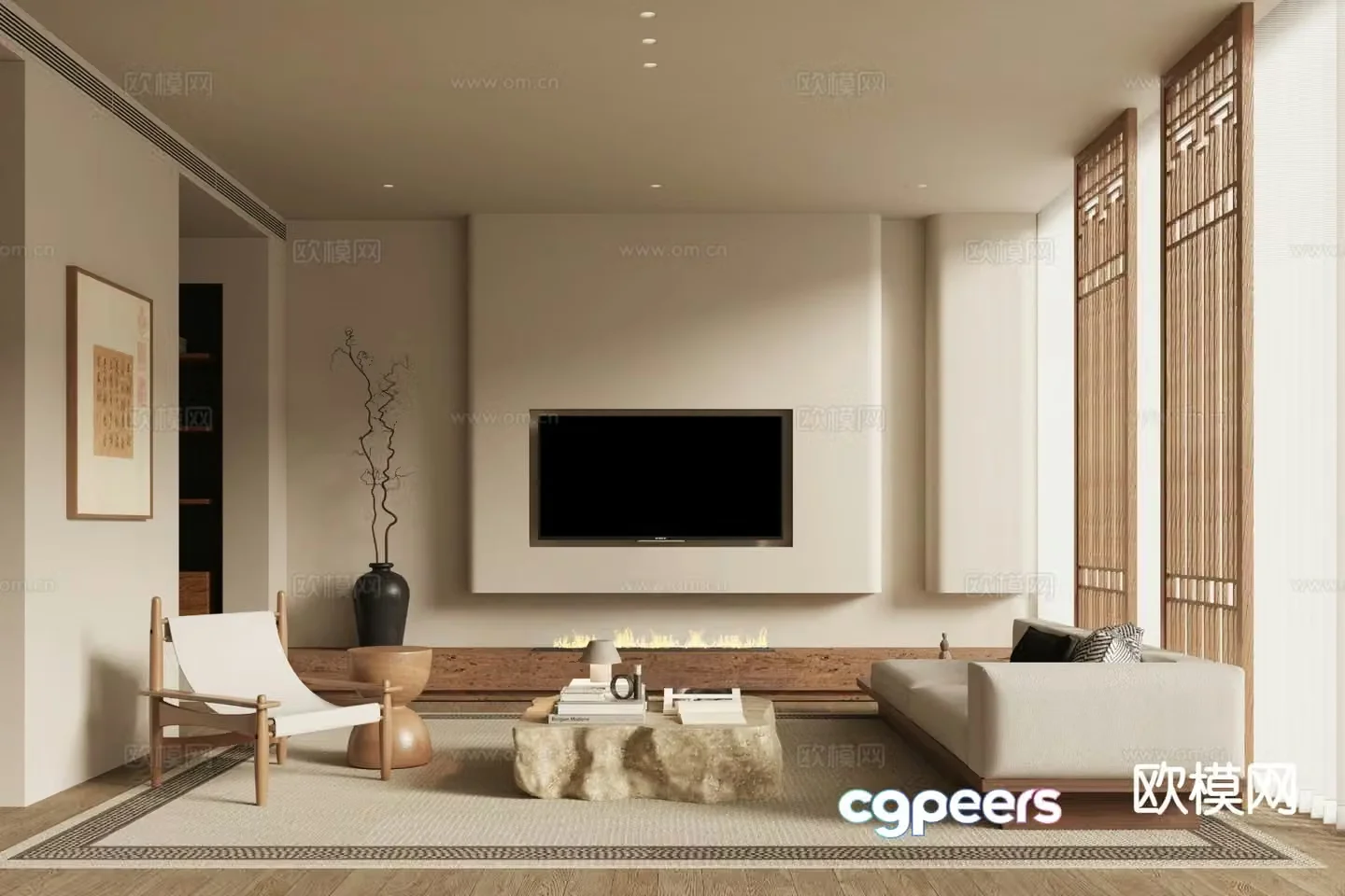 New Chinese style living room 3d model