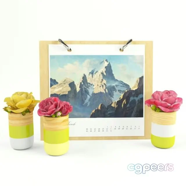 3ds Max Free – Calendar with flowers