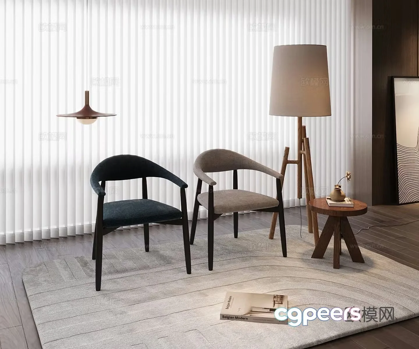 Modern single chair 3d model