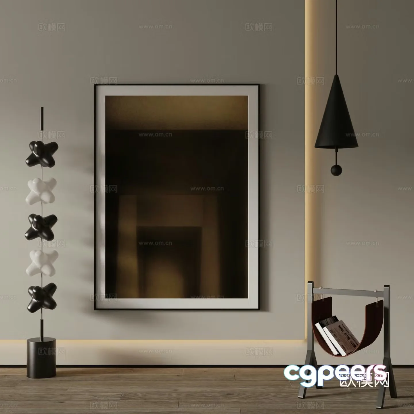 Modern decorative painting Abstract painting 3d model