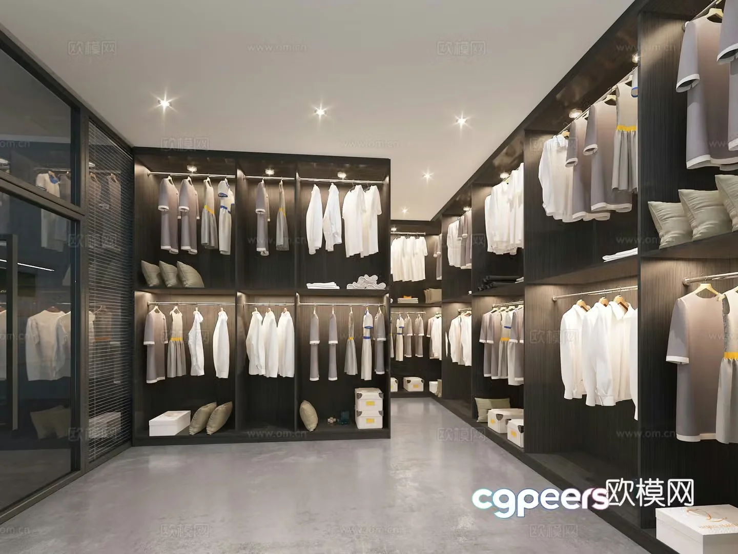 Industrial style clothing factory cloakroom sample 3d model