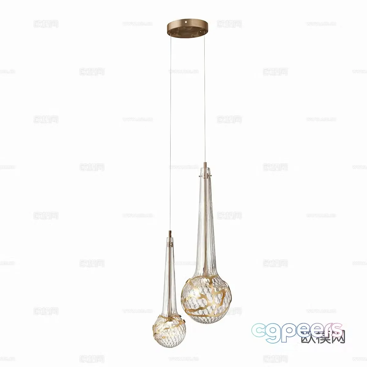 Modern light luxury bar chandeliers 3D model