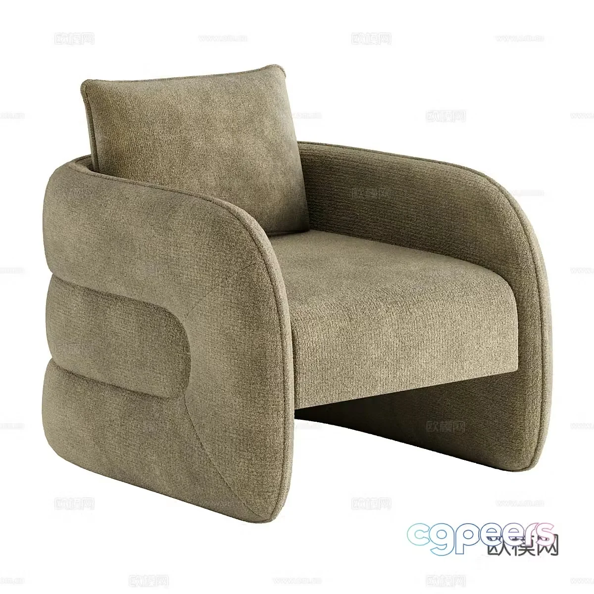 Modern Cream Style Kendra Sofa Chair 3D Model