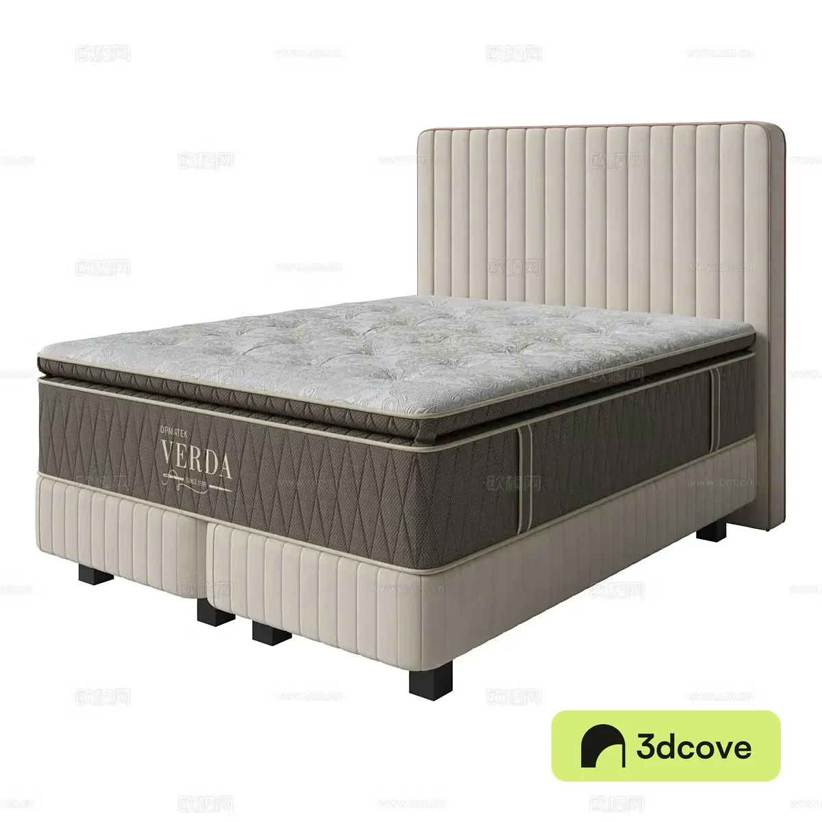 Modern simple double bed Simple bed Bedroom bed Pillow mattress