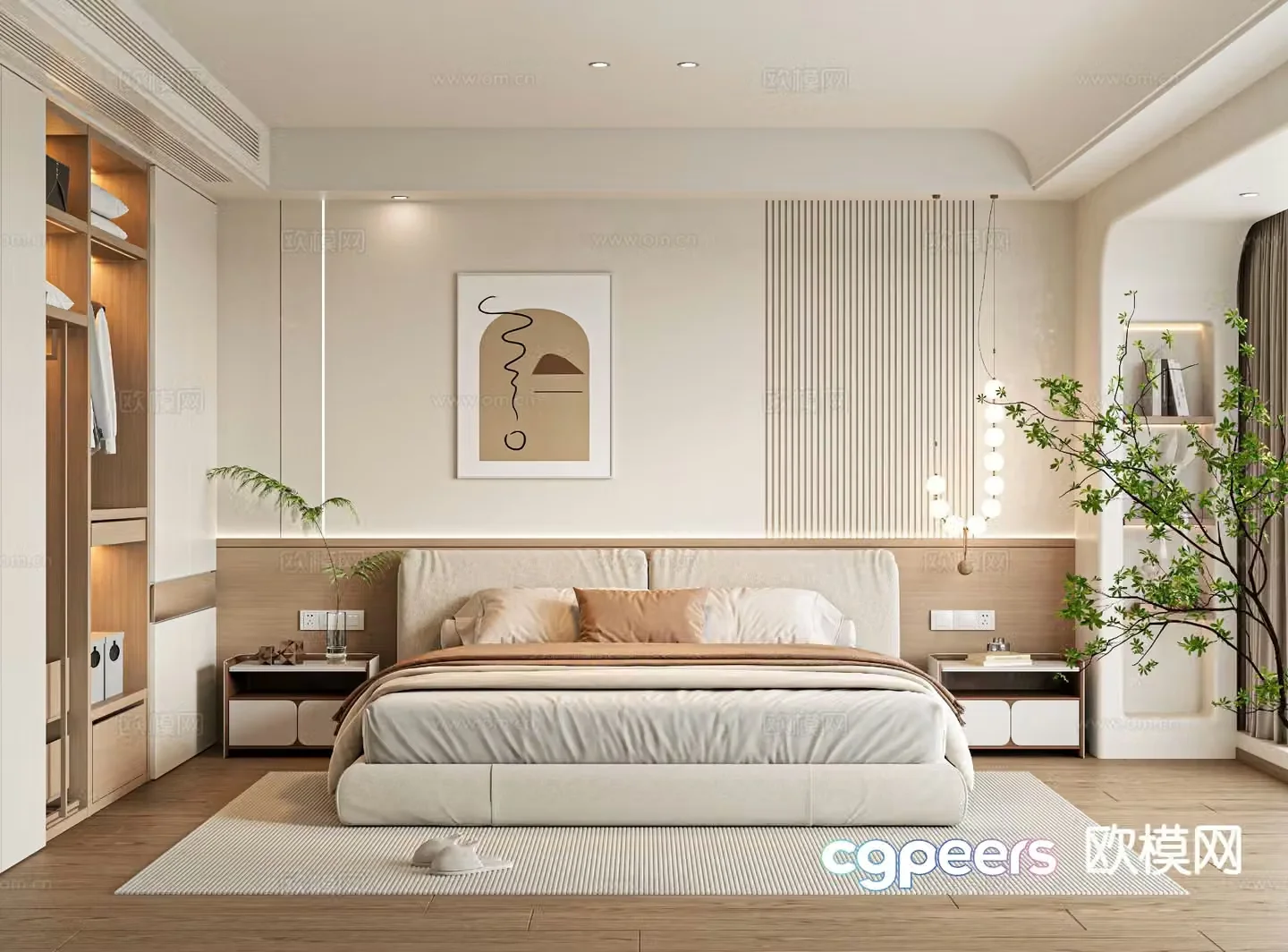 Cream style bedroom master bedroom 3d model