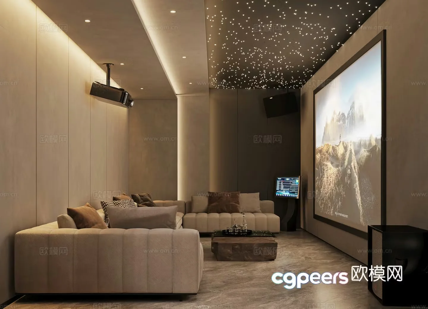 Modern audio-visual room audio-visual room home theater 3d model