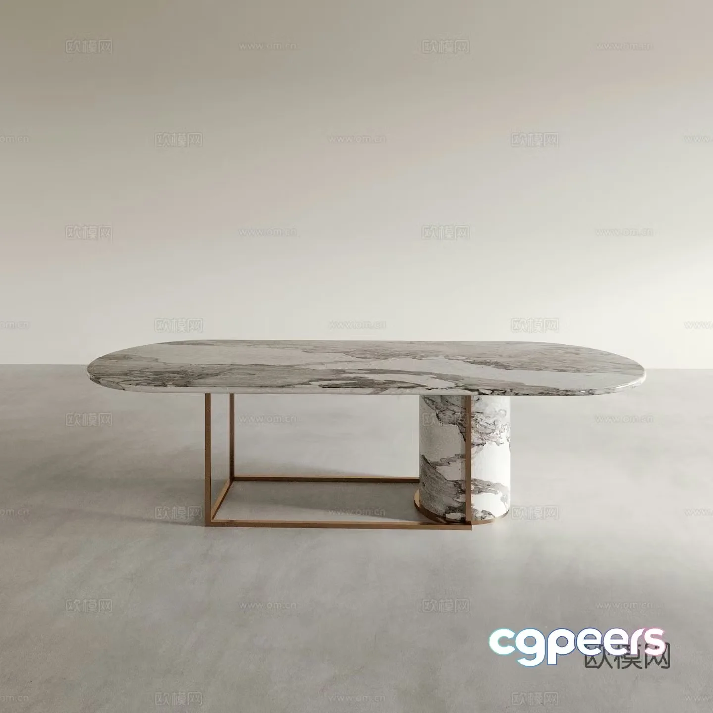 Italian dining table marble dining table 3d model