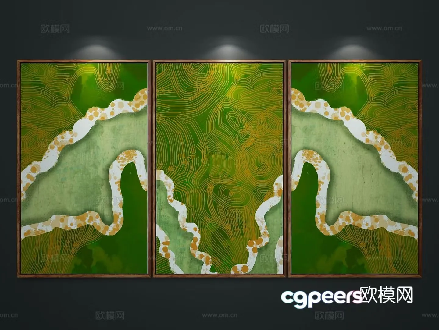 New Chinese style decorative painting art painting hanging painting 3d model