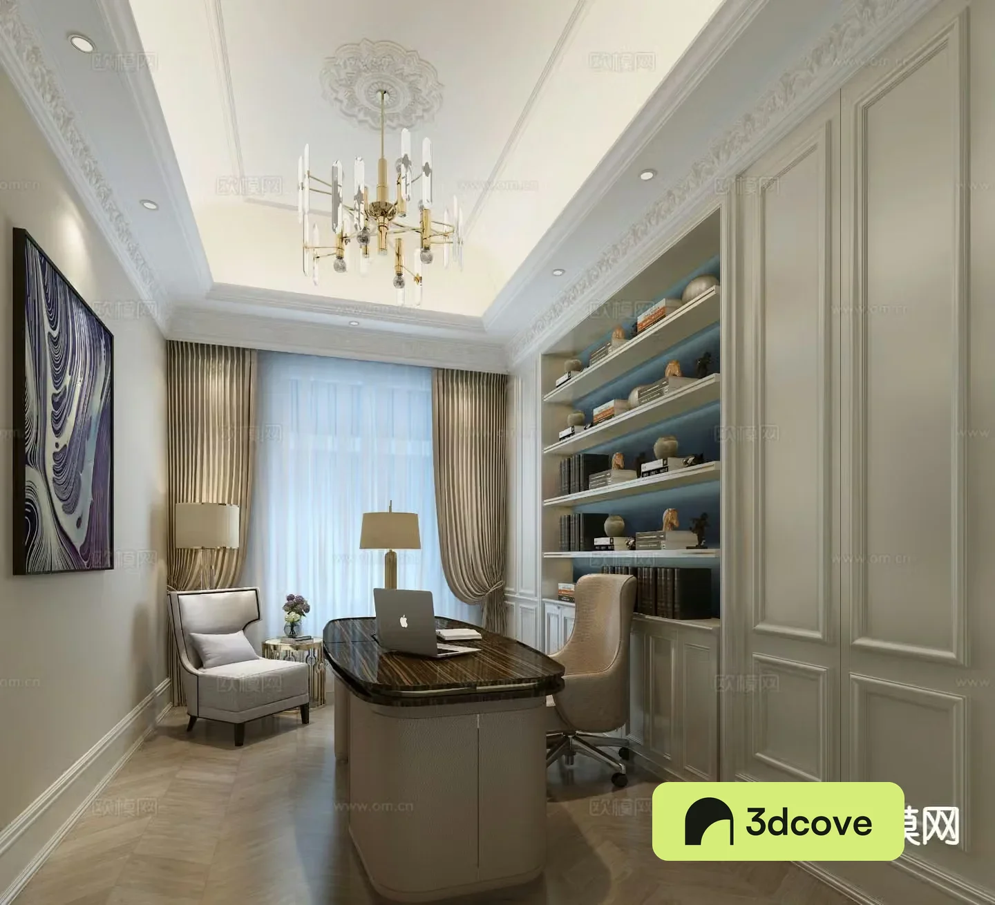 simple European study room
