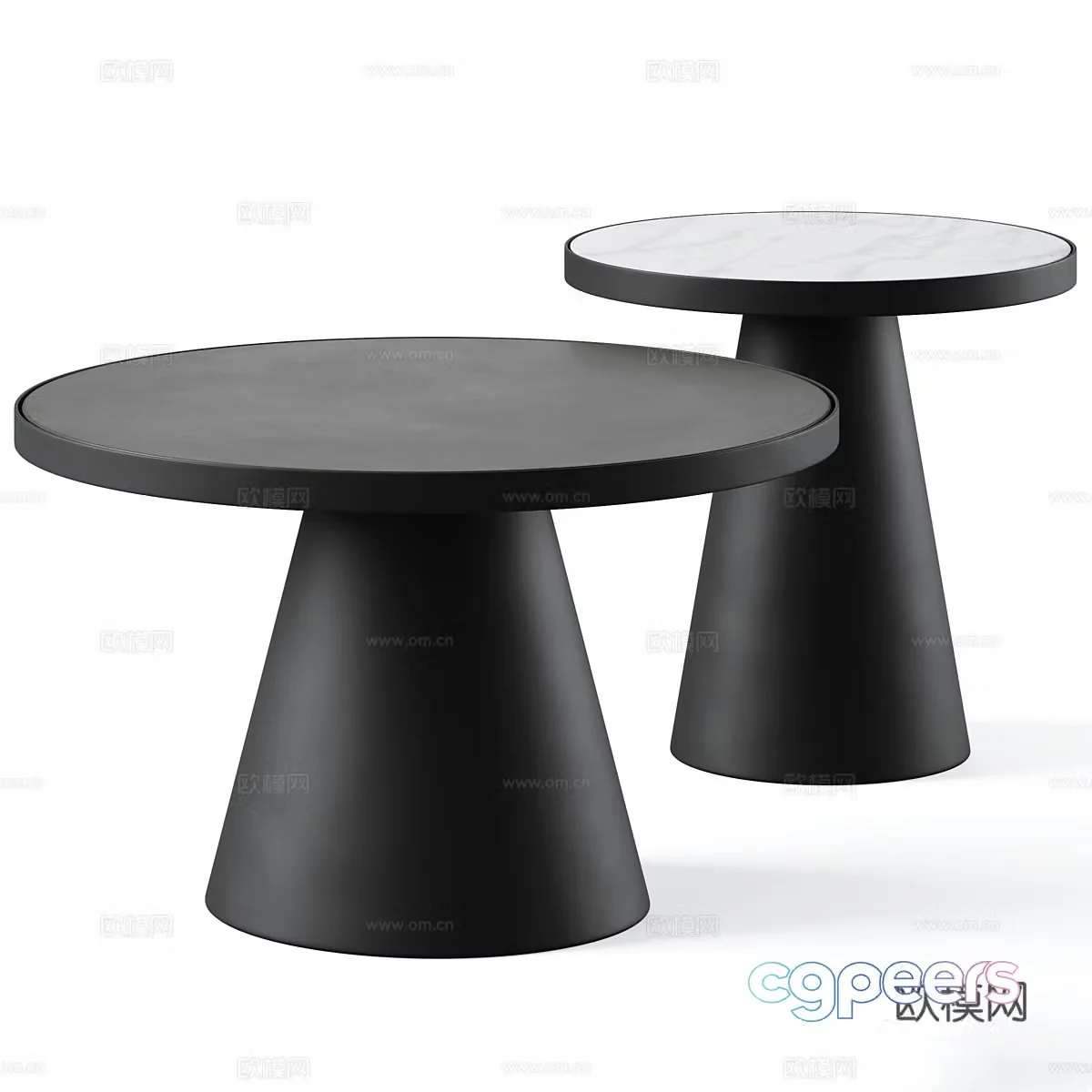 Modern double coffee table 3d model