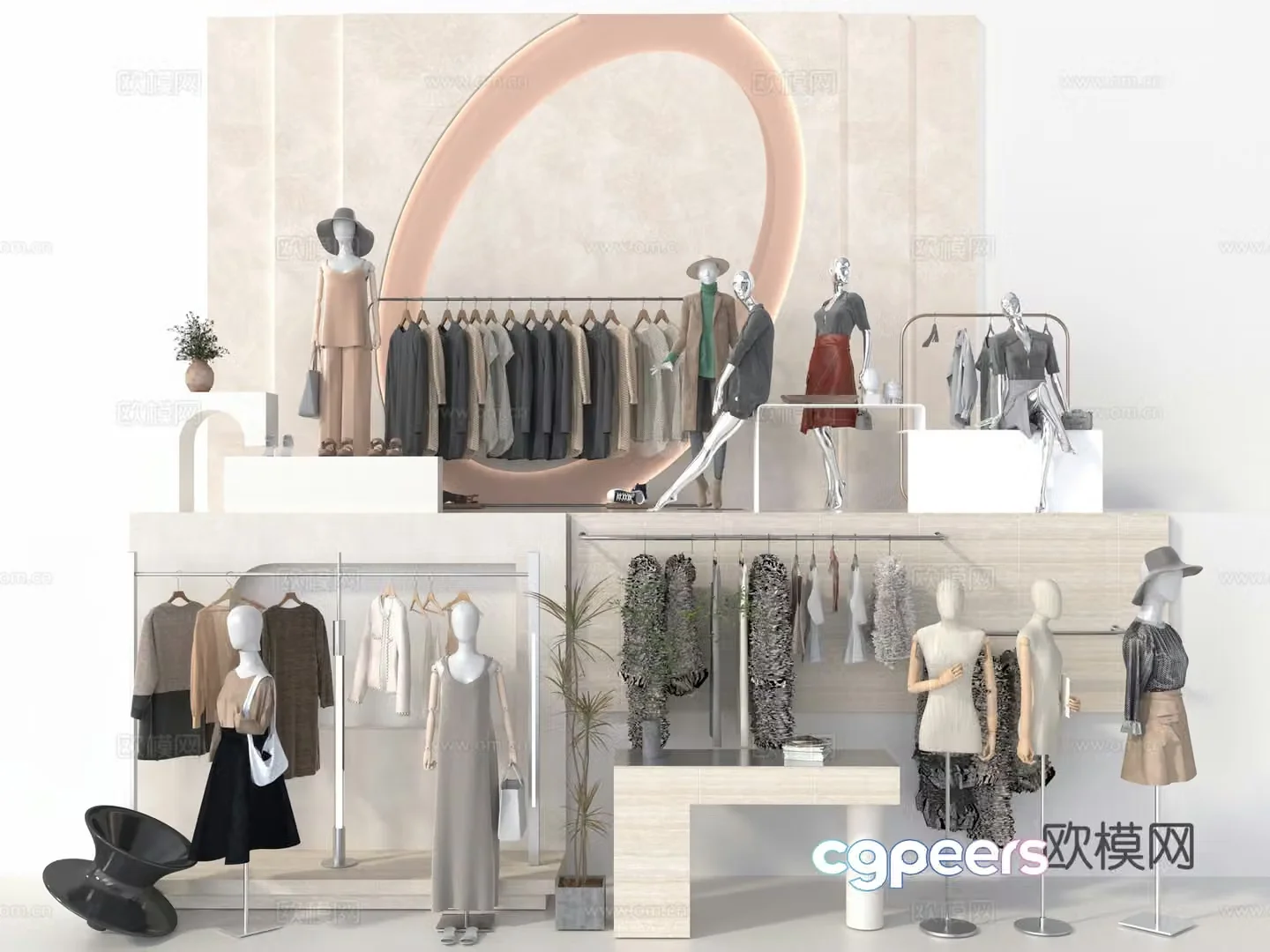 Women’s clothing store model Women’s clothing store window 3D model