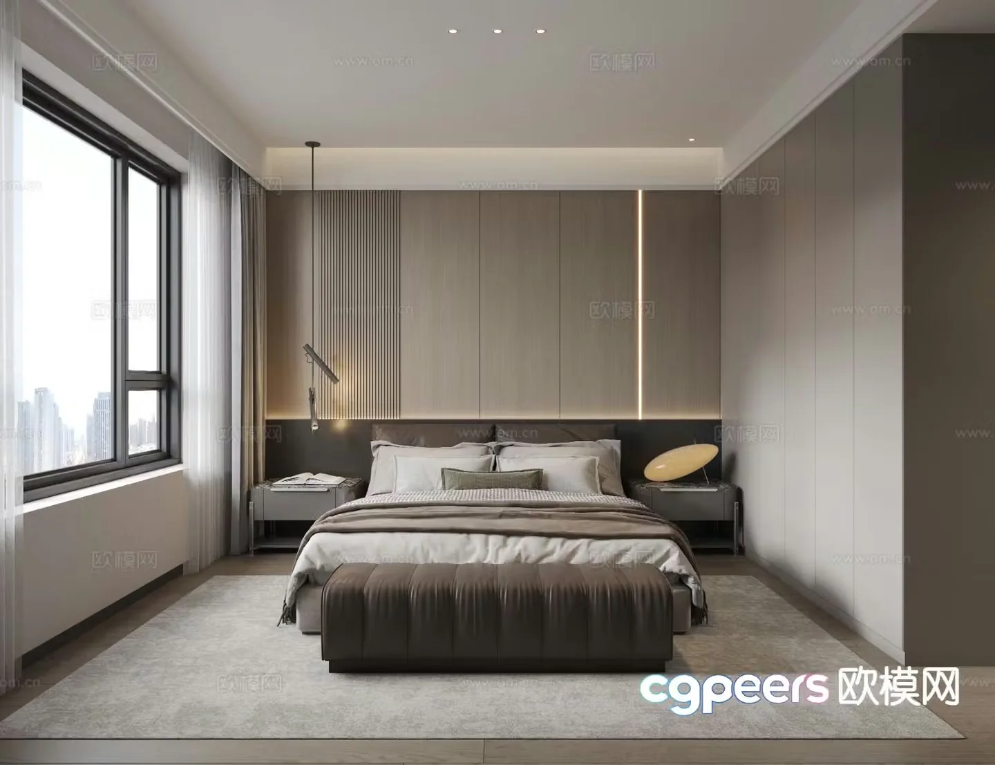 Modern bedroom master bedroom 3d model