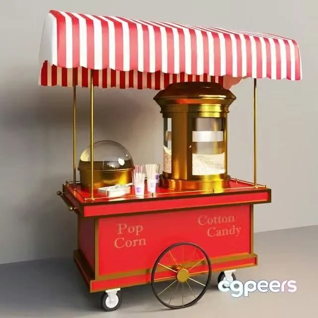 3ds Max Free – Popcorn Cart