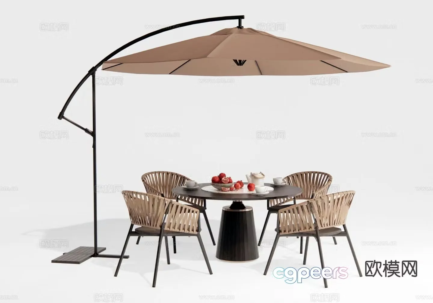 Modern outdoor tables and chairs leisure tables and chairs 3d model
