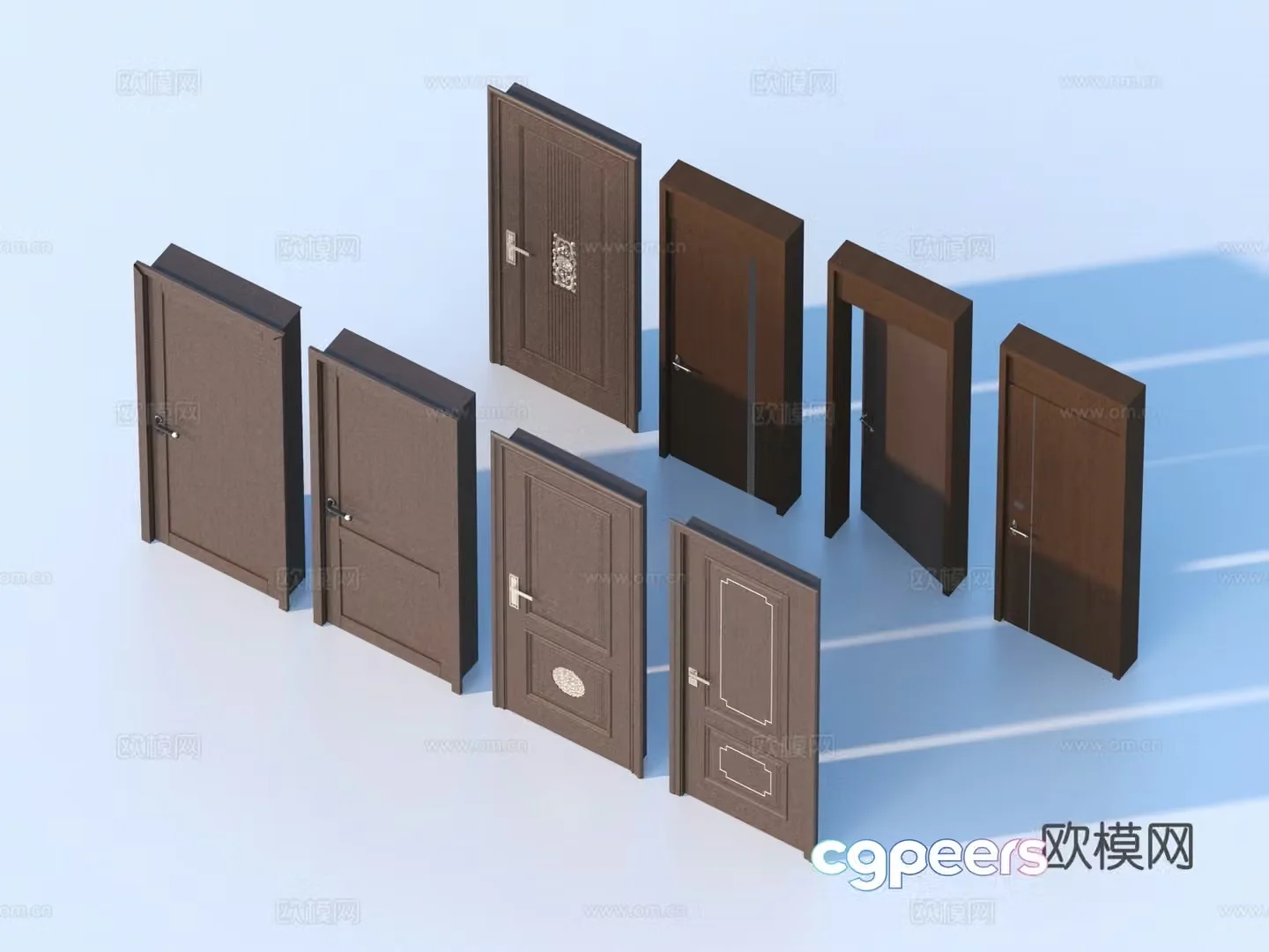 Door Door Wooden Door Single Open Door Glass Door Double Open Door 3D Model