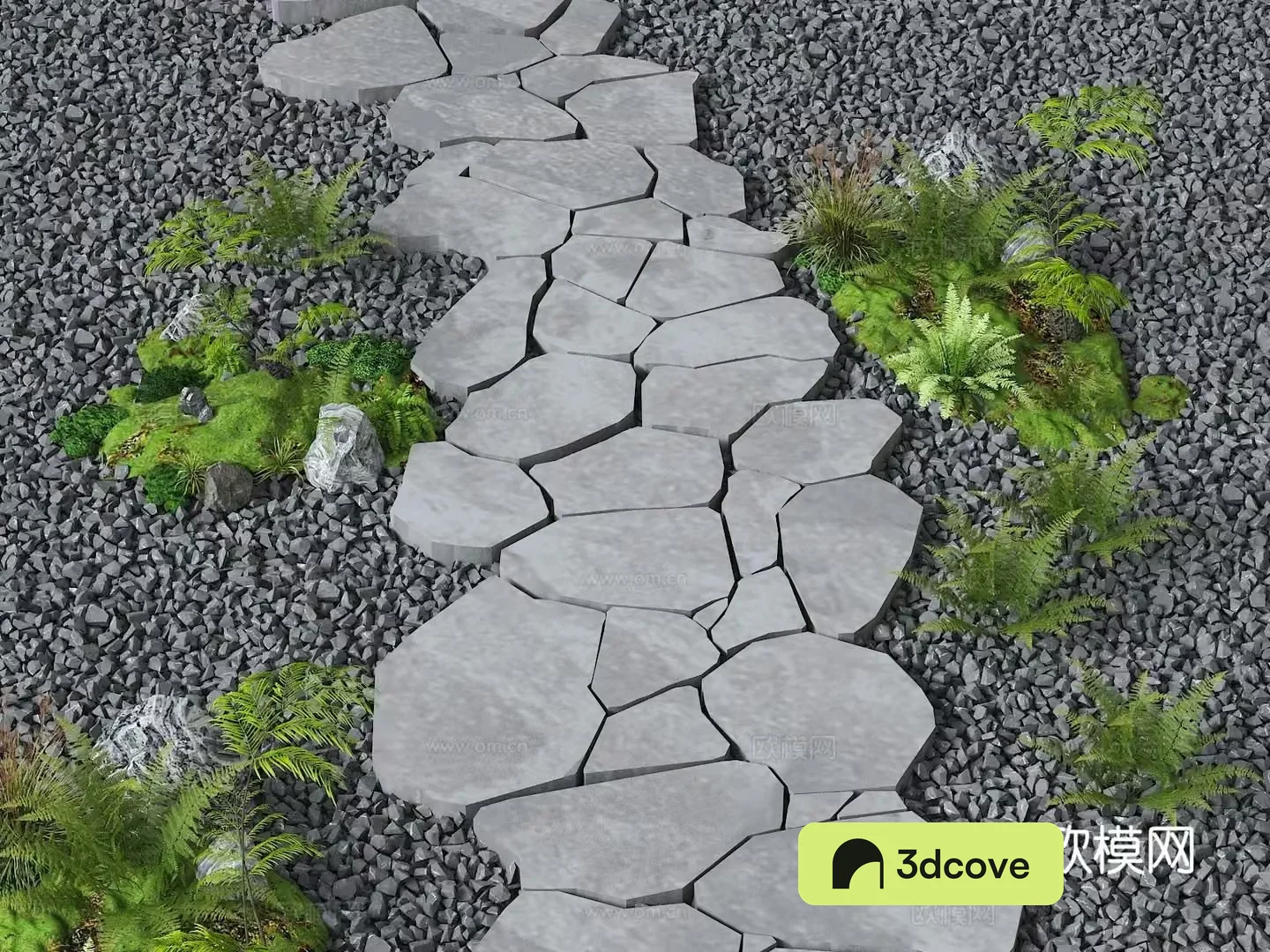 A Stone Pathway With Greenery